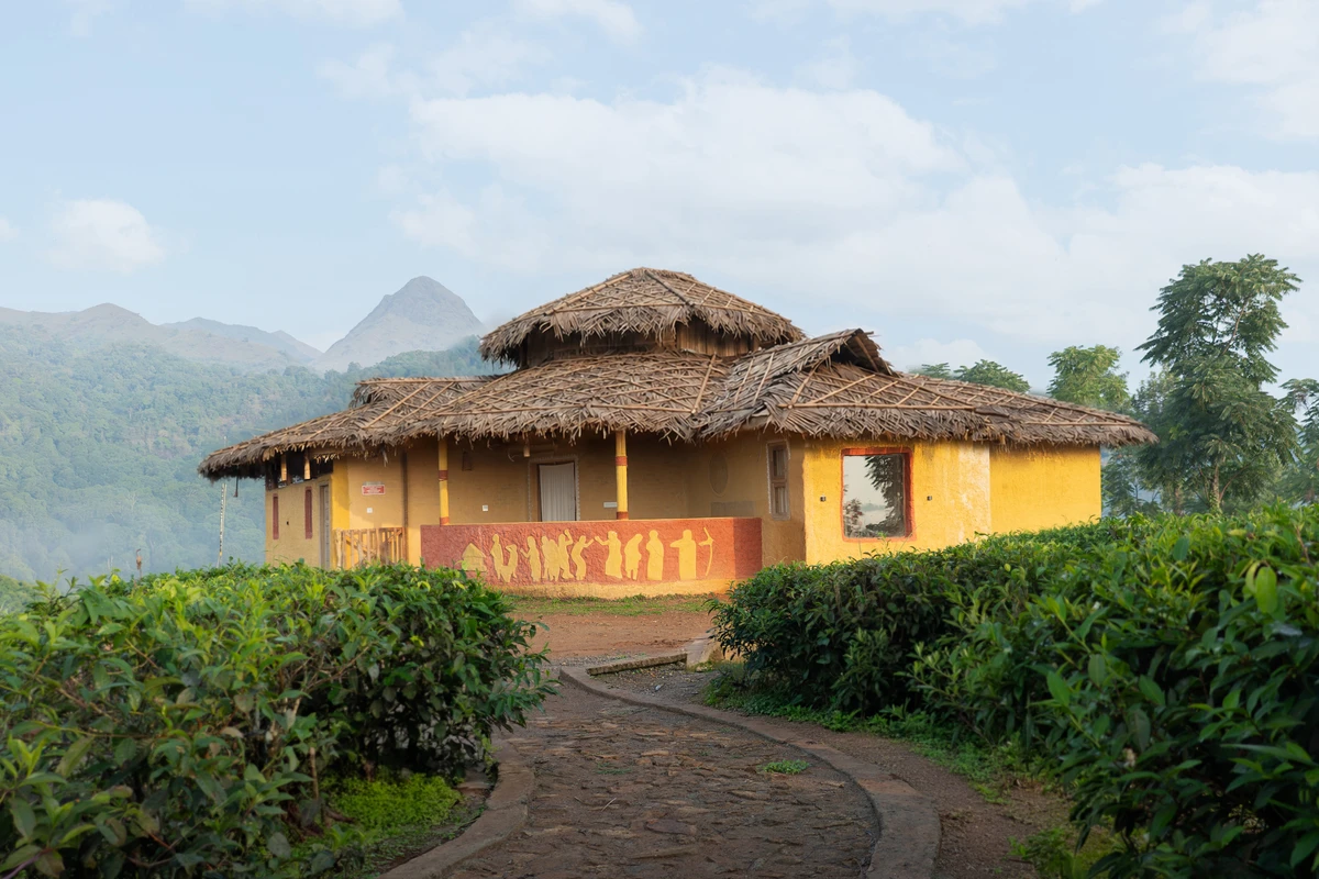 Handcrafted rustic mud house wayanad exterior at boCHE 1000 Acres resort