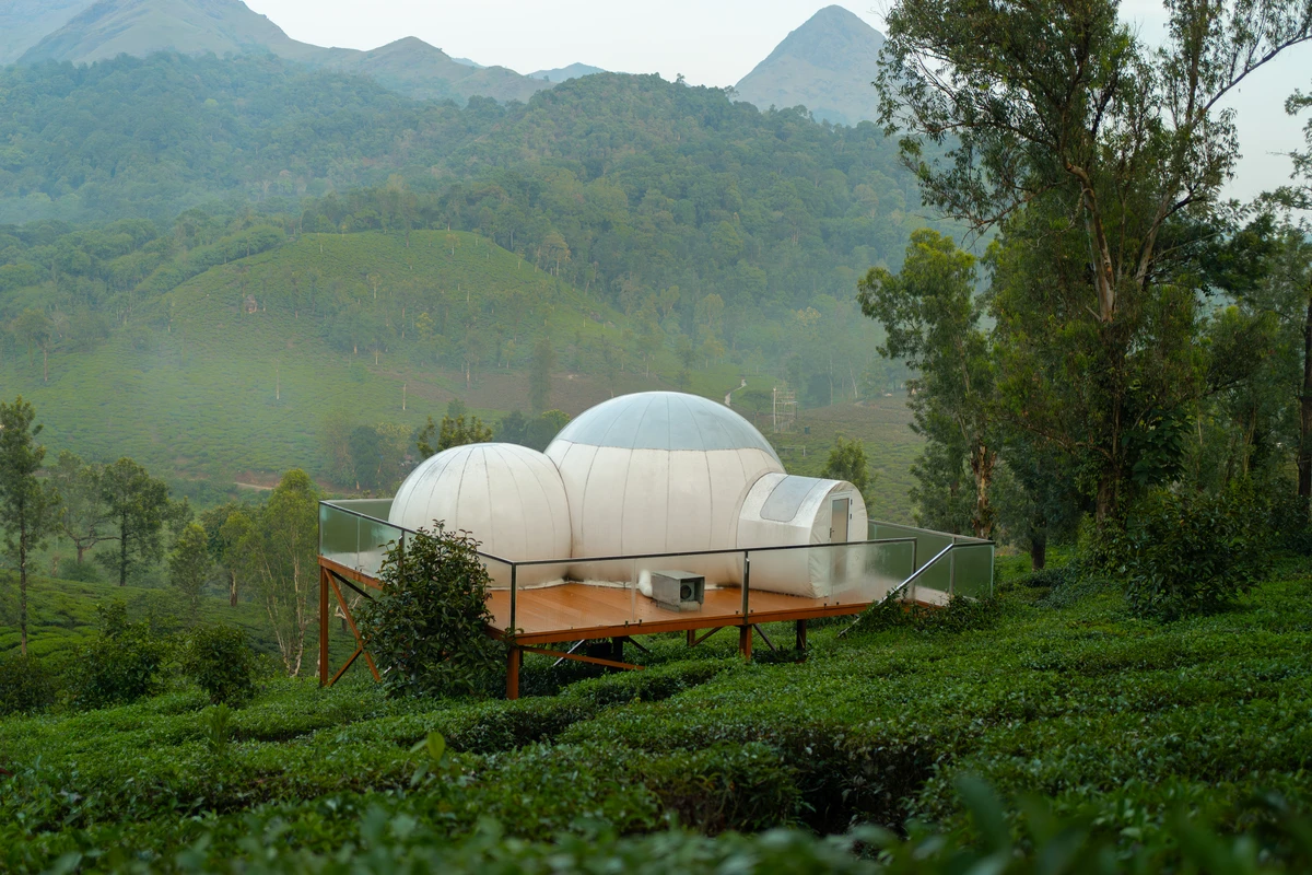 Transparent Bubble Dome Exterior Transparent stargazing bubble dome wayanad stay exterior at boCHE 1000 Acres resort wayanad