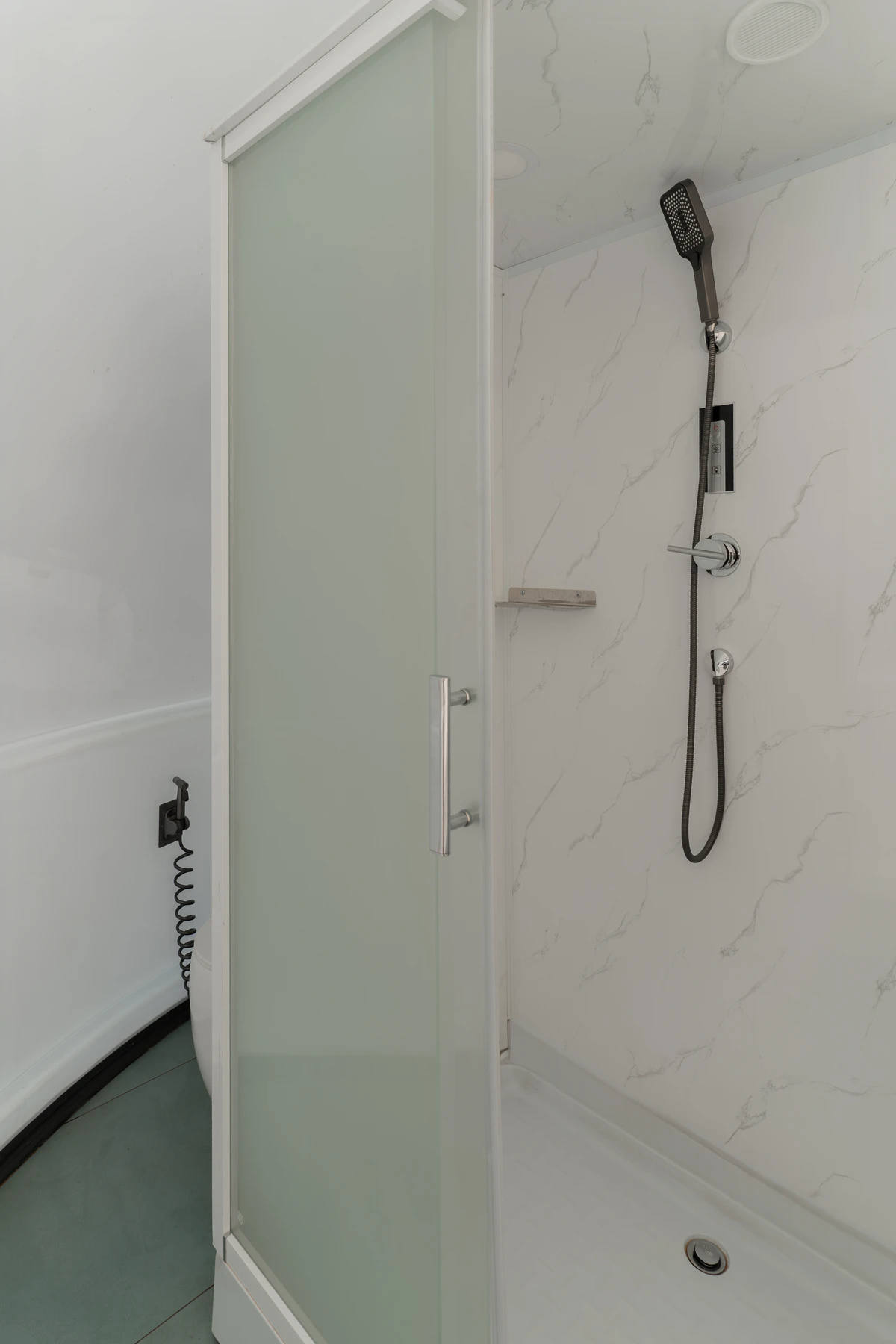 Modern toilet in side the luxury dome glamping suite, ideal for wayanad resort booking